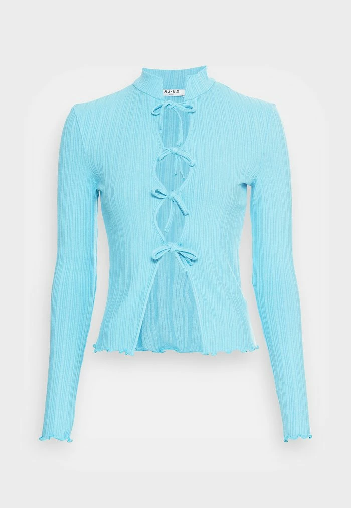 NA-KD KEYHOLE - T-shirt à Manches Longues - Blue 4 NA-KD KEYHOLE - T-shirt à Manches Longues - Blue – Image 4