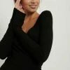 NA-KD WICKELKLEID - Robe En Jersey - Black -NA-KD Soldes Magasin 9cb3a1f8de114ca6a351fb740dc92d72