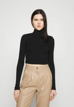 NA-KD OPEN BACK KNOT DETAIL - T-shirt à Manches Longues - Black