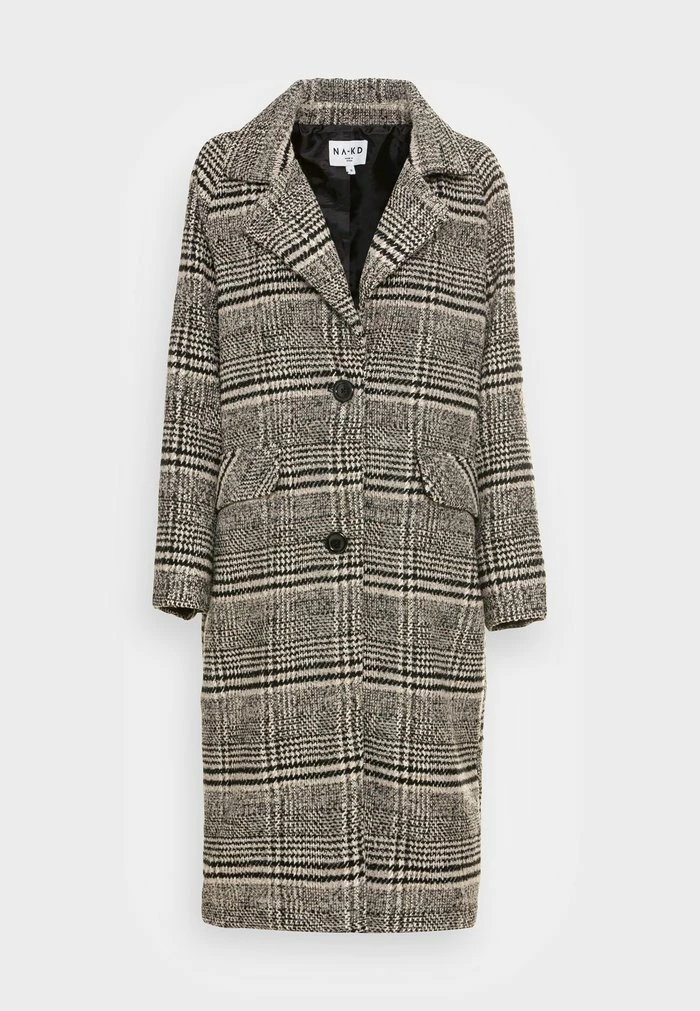 NA-KD CHECKED OVERSIZED COAT - Manteau Classique - Black 4 NA-KD CHECKED OVERSIZED COAT - Manteau Classique - Black – Image 4