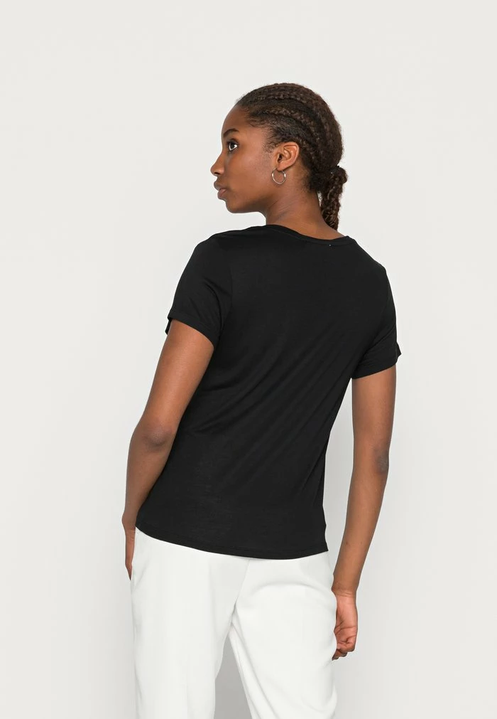 NA-KD V NECK TEE 2 PACK - T-shirt Basique - Black/white 3 NA-KD V NECK TEE 2 PACK - T-shirt Basique - Black/white – Image 3