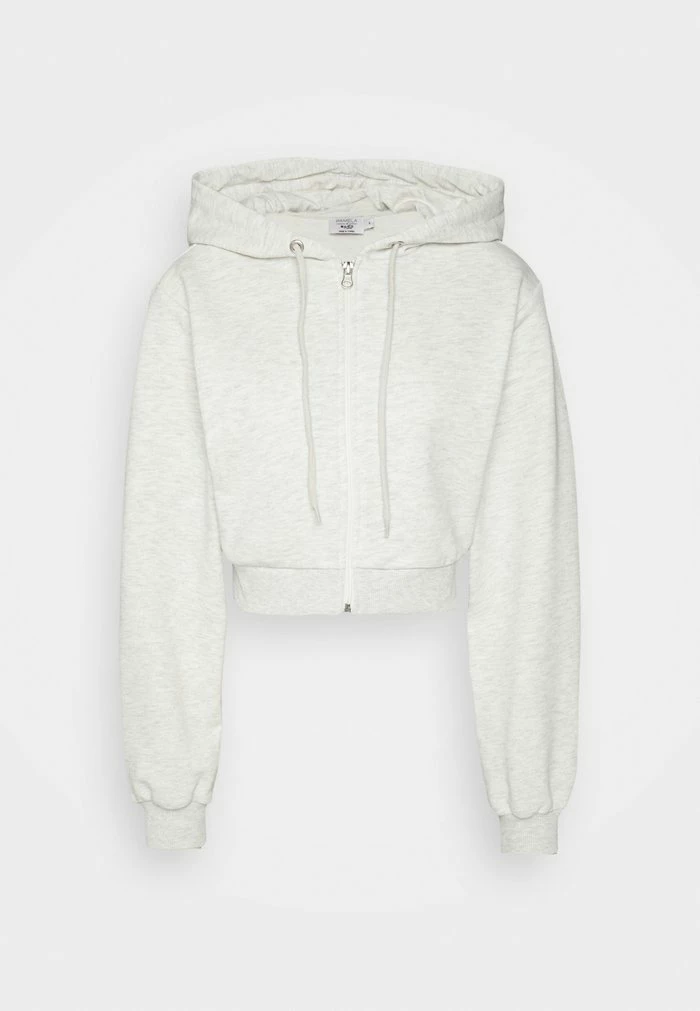 PAMELA REIF X NA-KD - ZIP DETAIL HOODIE - Sweat à Capuche Zippé - Grey Melange 4 PAMELA REIF X NA-KD - ZIP DETAIL HOODIE - Sweat à Capuche Zippé - Grey Melange – Image 4