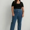 NA-KD Jean Droit - Mid Blue -NA-KD Soldes Magasin 9f5bfba8dc28401e8a69de95fadaea11