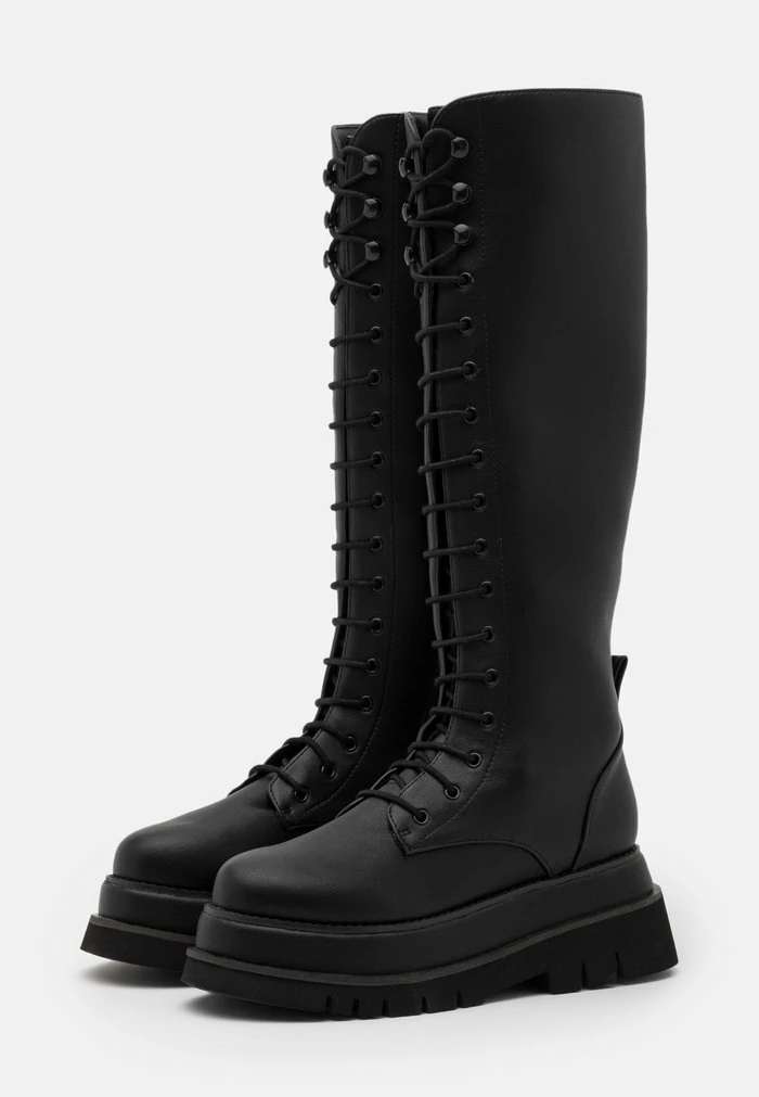 NA-KD CHUNKY LACE UP BOOTS - Bottes à Plateau - Black 3 NA-KD CHUNKY LACE UP BOOTS - Bottes à Plateau - Black – Image 3