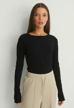 NA-KD T-shirt à Manches Longues - Black