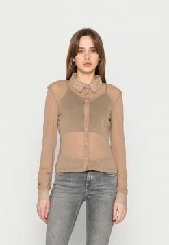 NA-KD SHIRT - Blouse - Dark Beige