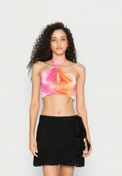 NA-KD HALTERNECK CUT OUT CROPPED - Débardeur - Multicolor