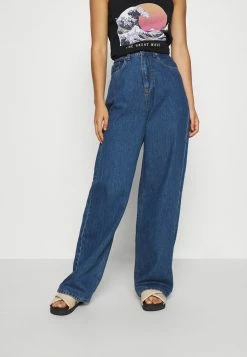 NA-KD WIDE LEG - Jean Droit - Mid Blue