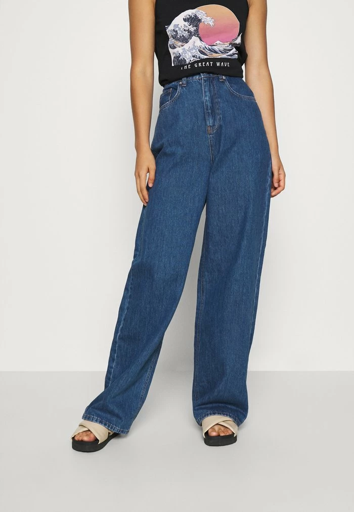 NA-KD WIDE LEG - Jean Droit - Mid Blue 1 NA-KD WIDE LEG - Jean Droit - Mid Blue