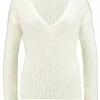 NA-KD DEEP FRONT V NECK - Pullover - White -NA-KD Soldes Magasin a5b3b527568e44b4a11717764bedb02f
