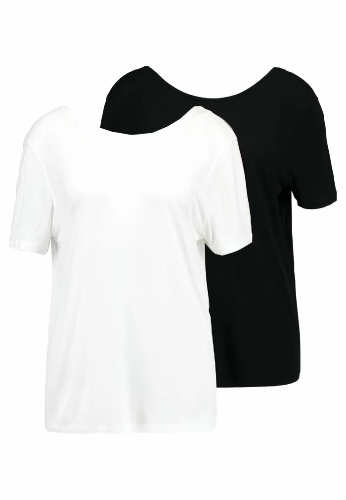 NA-KD DEEP BACK TEE 2 PACK - T-shirt Basique - Black/white 4 NA-KD DEEP BACK TEE 2 PACK - T-shirt Basique - Black/white – Image 4
