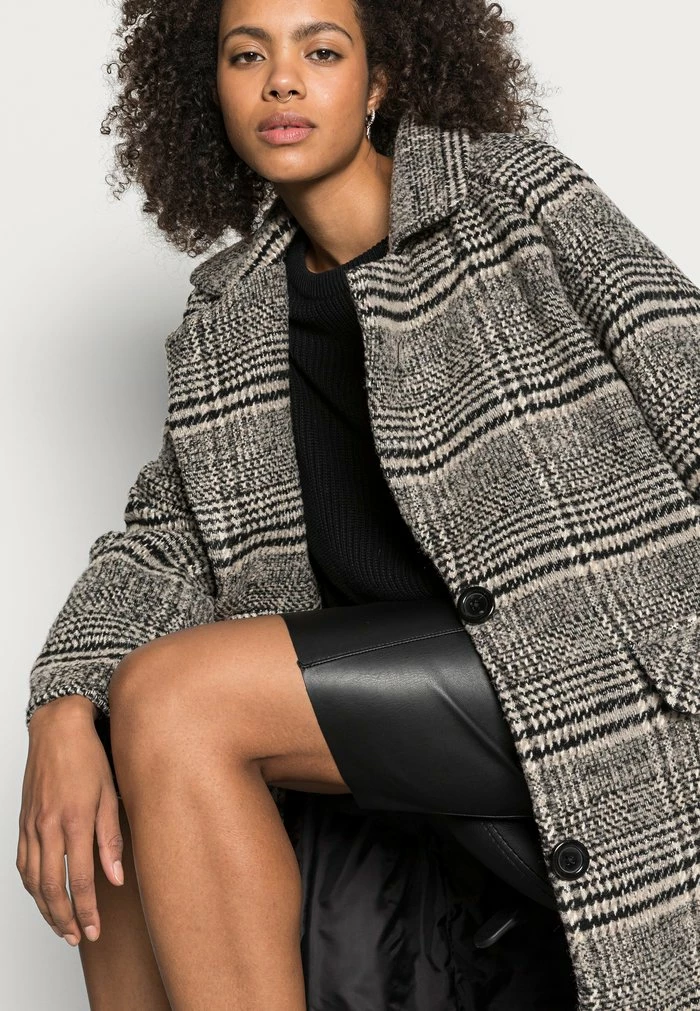 NA-KD CHECKED OVERSIZED COAT - Manteau Classique - Black 5 NA-KD CHECKED OVERSIZED COAT - Manteau Classique - Black – Image 5