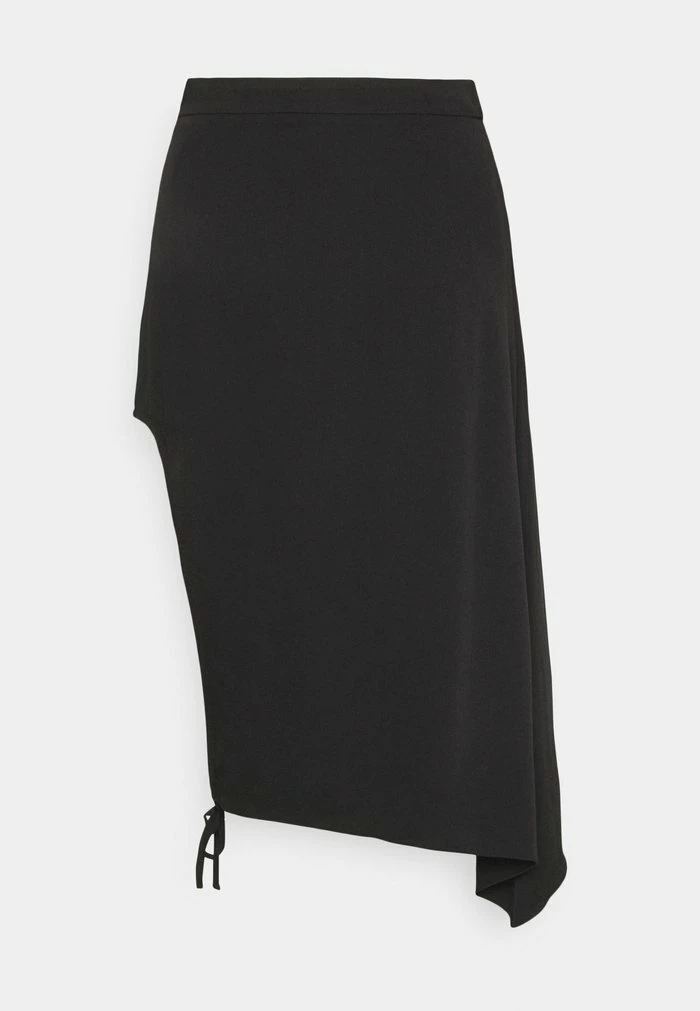 NA-KD DRAPED HIGH SLIT MIDI SKIRT - Jupe Crayon - Black 2 NA-KD DRAPED HIGH SLIT MIDI SKIRT - Jupe Crayon - Black – Image 2