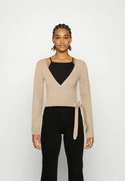 NA-KD WRAP CARDIGAN - Gilet - Beige