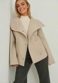 NA-KD Manteau Court - Light Beige