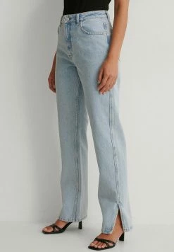 NA-KD MIT SEITENSCHLITZ UND HOHER TAILLE - Jean Droit - Light Blue
