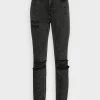 NA-KD DISTRESSED STRAIGHT FIT - Jean Droit - Grey -NA-KD Soldes Magasin b17fab863a3140128c02ee7c36df5594