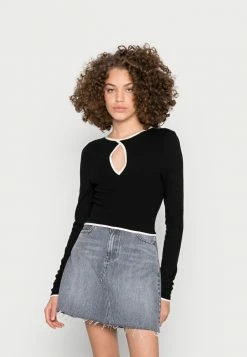 NA-KD KEYHOLE SEAM - T-shirt à Manches Longues - Black