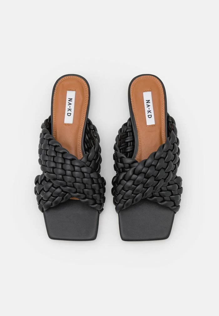 NA-KD CROSSED BRAIDED FLATS - Mules - Black 6 NA-KD CROSSED BRAIDED FLATS - Mules - Black – Image 6