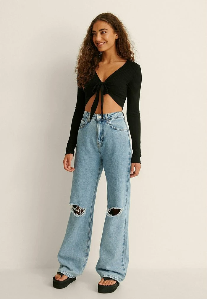 NA-KD GERIPPTES - Débardeur - Black 2 NA-KD GERIPPTES - Débardeur - Black – Image 2