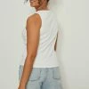 NA-KD ORGANIC GERIPPTES - Débardeur - White -NA-KD Soldes Magasin b2bf78e43c284a58854dab1a5c93eb13