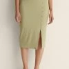 NA-KD KNOPFDETAIL - Jupe Crayon - Light Green -NA-KD Soldes Magasin b3a5805ccda24d2fa4ef81ef9a802f7a