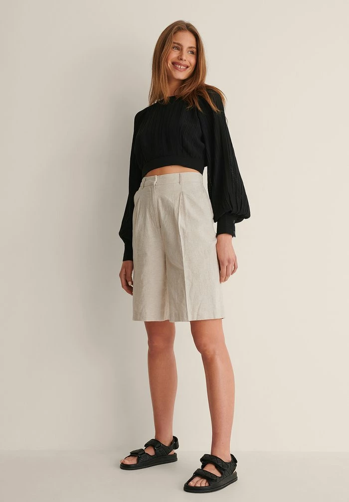 NA-KD OPEN BACK PLEATED BLOUSE - T-shirt à Manches Longues - Black 2 NA-KD OPEN BACK PLEATED BLOUSE - T-shirt à Manches Longues - Black – Image 2