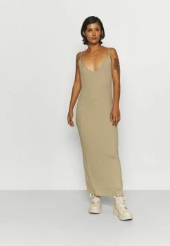 NA-KD THIN STRAP DRESS - Robe Pull - Beige