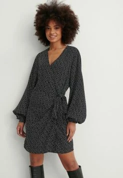 NA-KD Robe De Jour - Polkadot Black/white