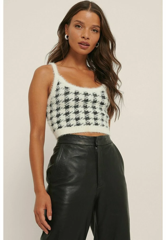 NA-KD Débardeur - White Black 1 NA-KD Débardeur - White Black