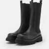 NA-KD LEATHER CALF BOOTS - Bottines à Plateau - Black -NA-KD Soldes Magasin b8845805ad314f4390749faf66526df0