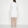 NA-KD TIE STRAP OVERLAP MINI DRESS - Robe De Jour - White -NA-KD Soldes Magasin bcf19e82915948ba9d908bad0743e881