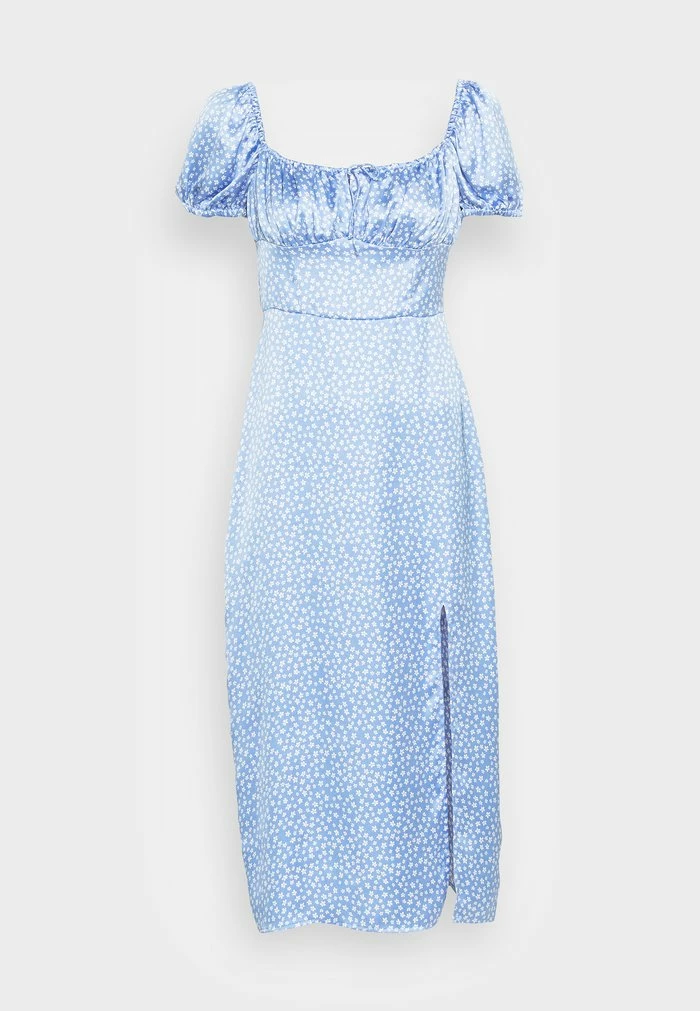 NA-KD SHORT PUFFY SLEEVE MIDI DRESS - Robe De Jour - Blue Dash 4 NA-KD SHORT PUFFY SLEEVE MIDI DRESS - Robe De Jour - Blue Dash – Image 4