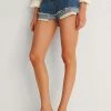 NA-KD VINTAGE LOOK FOLD UP - Short En Jean - Mid Blue -NA-KD Soldes Magasin bf5e6e6fd37942a396b0474af8dd3e60