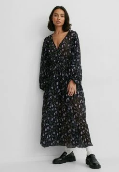 NA-KD Robe Longue - Dark Flower Bed