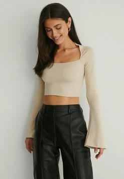 NA-KD T-shirt à Manches Longues - Beige