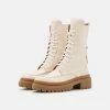 NA-KD SLIM LACE UP BOOTS - Bottines à Plateau - Creme -NA-KD Soldes Magasin c193f8c526304e0f99e945d2d6ad4b11