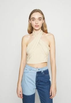NA-KD CROSSOVER HALTERNECK - Débardeur - Beige