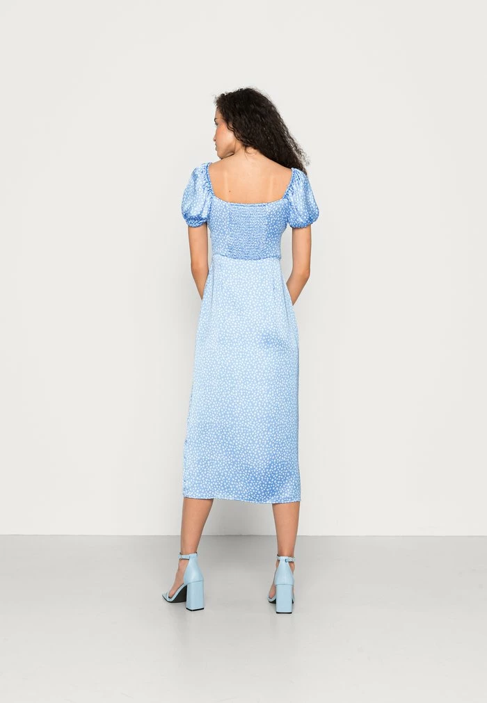 NA-KD SHORT PUFFY SLEEVE MIDI DRESS - Robe De Jour - Blue Dash 3 NA-KD SHORT PUFFY SLEEVE MIDI DRESS - Robe De Jour - Blue Dash – Image 3