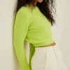 NA-KD MIT RÜCKENAUSSCHNITT - Pullover - Lime -NA-KD Soldes Magasin c86d79365fb946f0ba582529451ffab0
