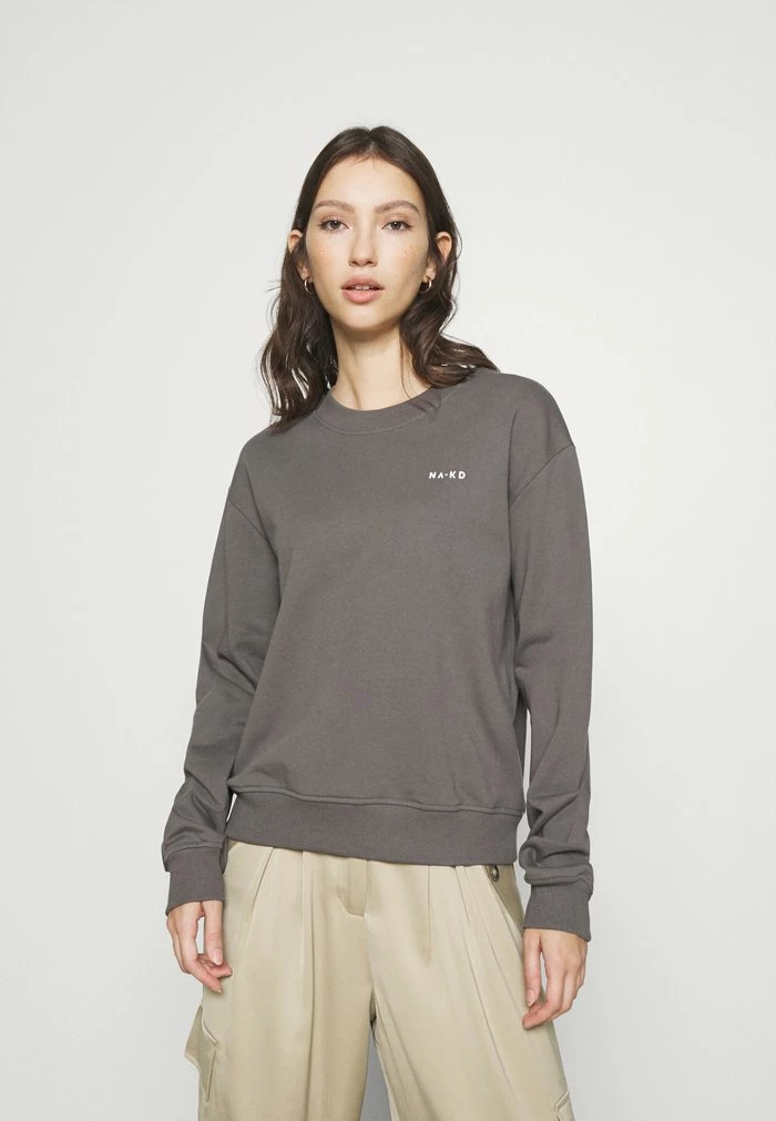 NA-KD LOGO BASIC - Sweatshirt - Grey 1 NA-KD LOGO BASIC - Sweatshirt - Grey