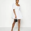 NA-KD DEEP BACK MINI DRESS - Robe De Soirée - White -NA-KD Soldes Magasin ca8a232882eb43818b5cec0bf9d57961