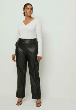 NA-KD RISE - Pantalon En Cuir - Black
