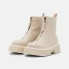 NA-KD ZIP DETAILED BOOTS - Bottines à Plateau - Creme -NA-KD Soldes Magasin cc385fd3877a4f58bcae427af36a3c41