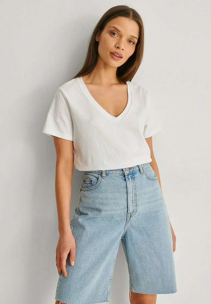 NA-KD T-shirt Basique - White 1 NA-KD T-shirt Basique - White