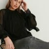 NA-KD VOLUMINÖS - Blouse - Black -NA-KD Soldes Magasin ce829bc09c7841c28fd81d7375981051