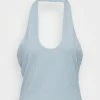 NA-KD HALTERNECK GLITTER - Débardeur - Dusty Blue -NA-KD Soldes Magasin cf2fc9bb017b4d2dbb70ff47e295c118