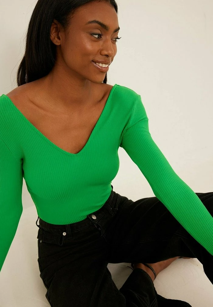 NA-KD T-shirt à Manches Longues - Green 4 NA-KD T-shirt à Manches Longues - Green – Image 4