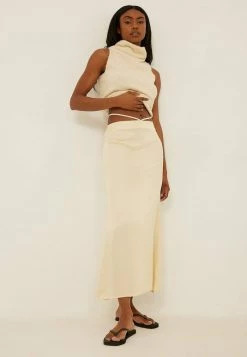 NA-KD MIT SCHNÜRDETAIL - Jupe Trapèze - Cream