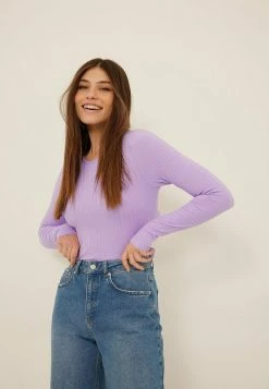 NA-KD MIT OFFENEM RÜCKEN - T-shirt à Manches Longues - Lilac